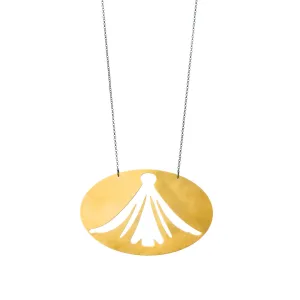 Gardenia statement necklace – silver 925 – gold plated mat