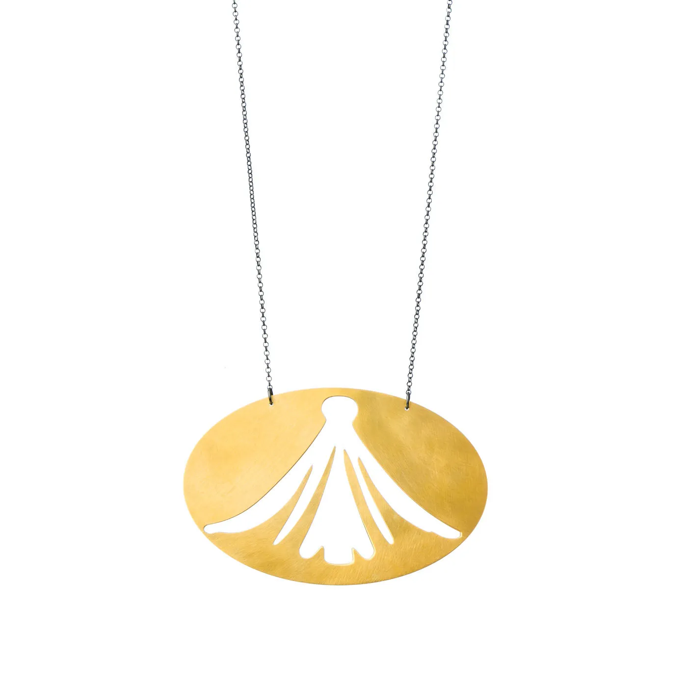 Gardenia statement necklace – silver 925 – gold plated mat