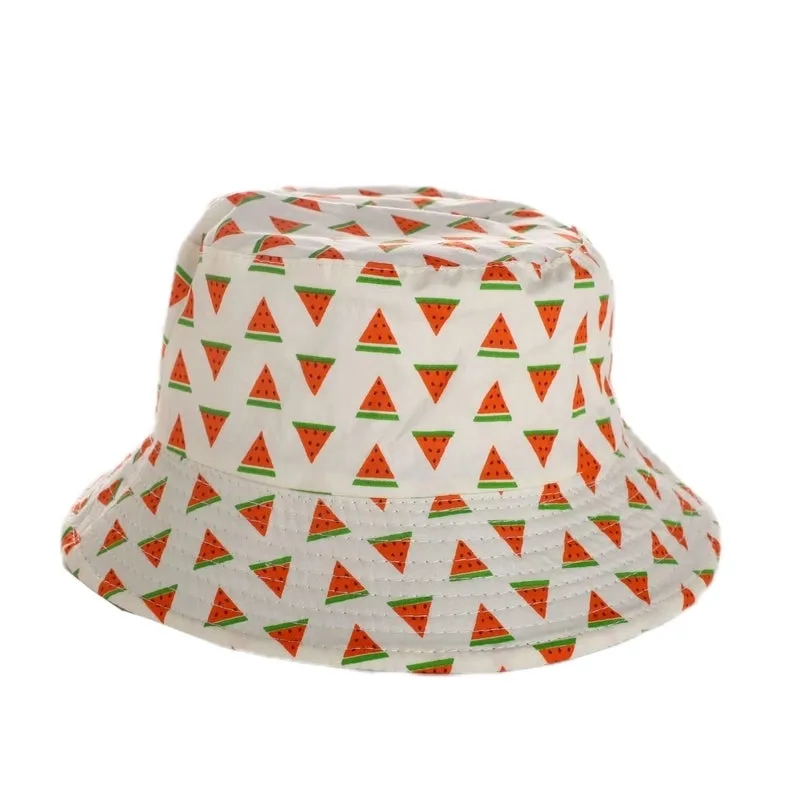 Girl's Cartoon Style Simple Style Color Block Printing Bucket Hat