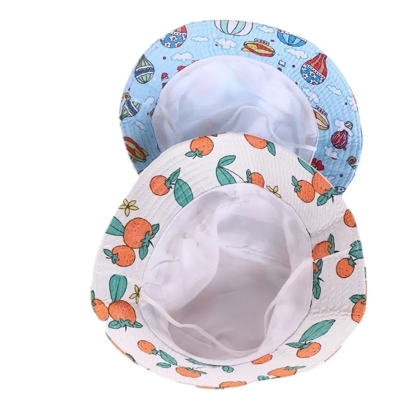 Girl's Cartoon Style Simple Style Color Block Printing Bucket Hat