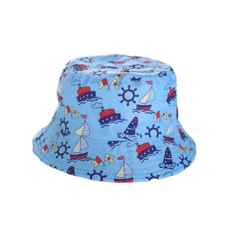 Girl's Cartoon Style Simple Style Color Block Printing Bucket Hat