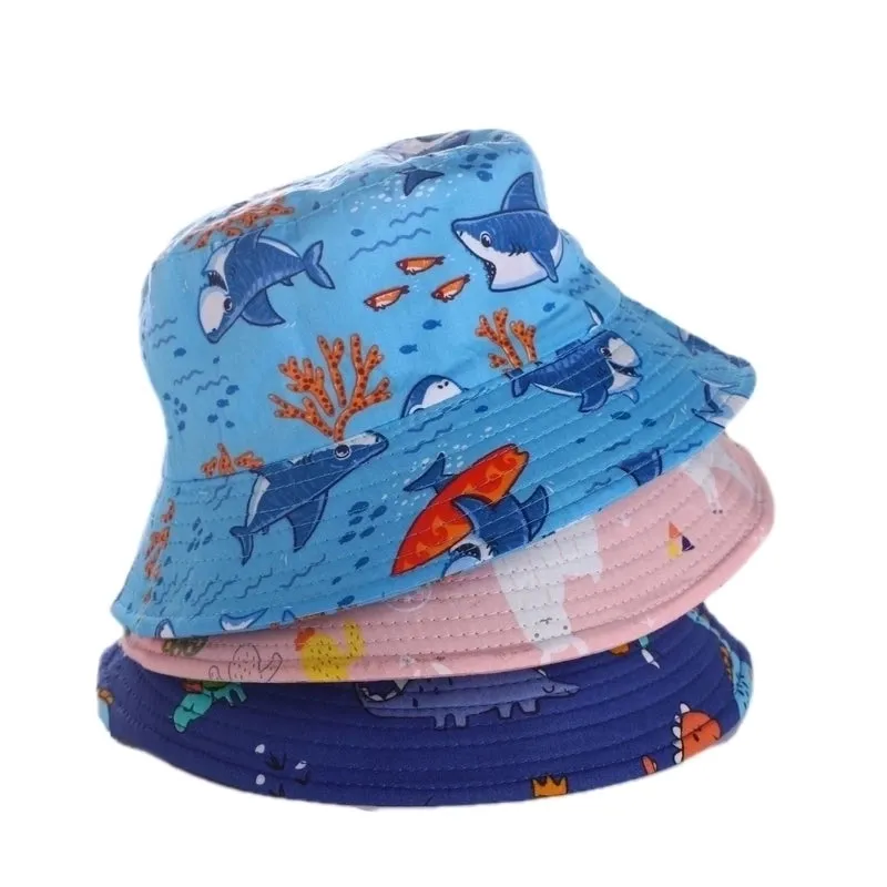 Girl's Cartoon Style Simple Style Color Block Printing Bucket Hat
