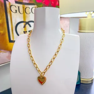 Gold Chain w/ Heart Necklace