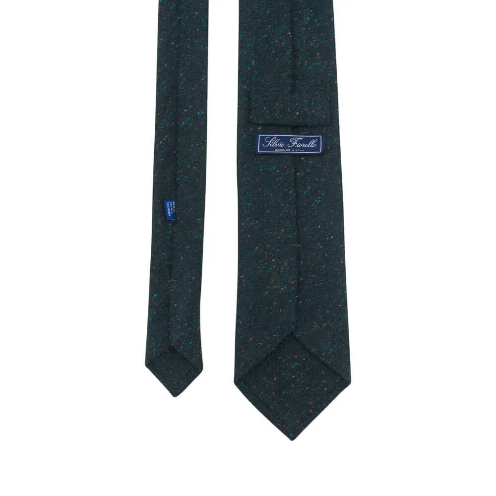 Green Donegal Cotton Silk Wool Tie