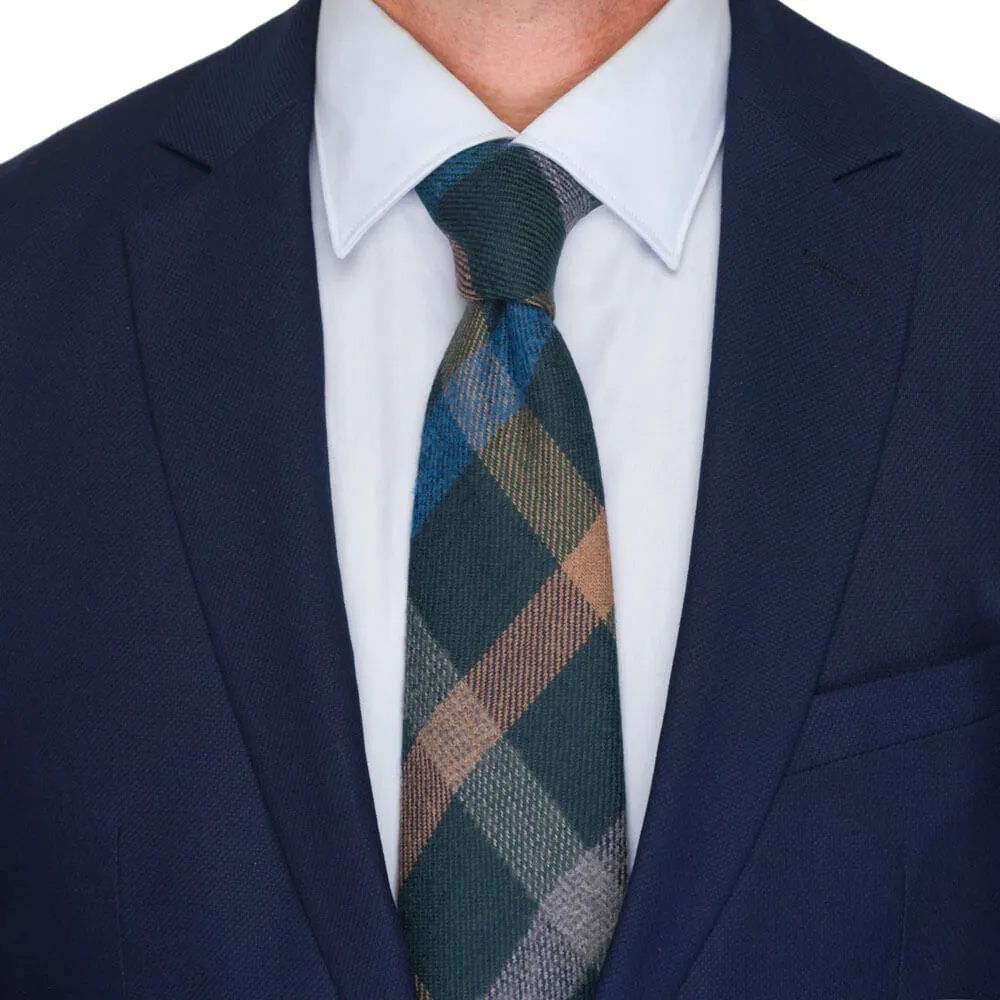 Green Madras Virgin Wool Tie