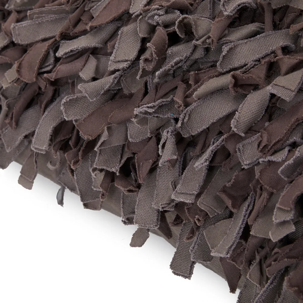 Grey Fabric Ties Pillow