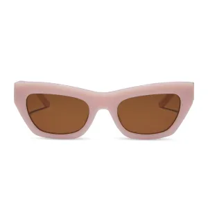 KATARINA - PINK VELVET   BROWN SUNGLASSES