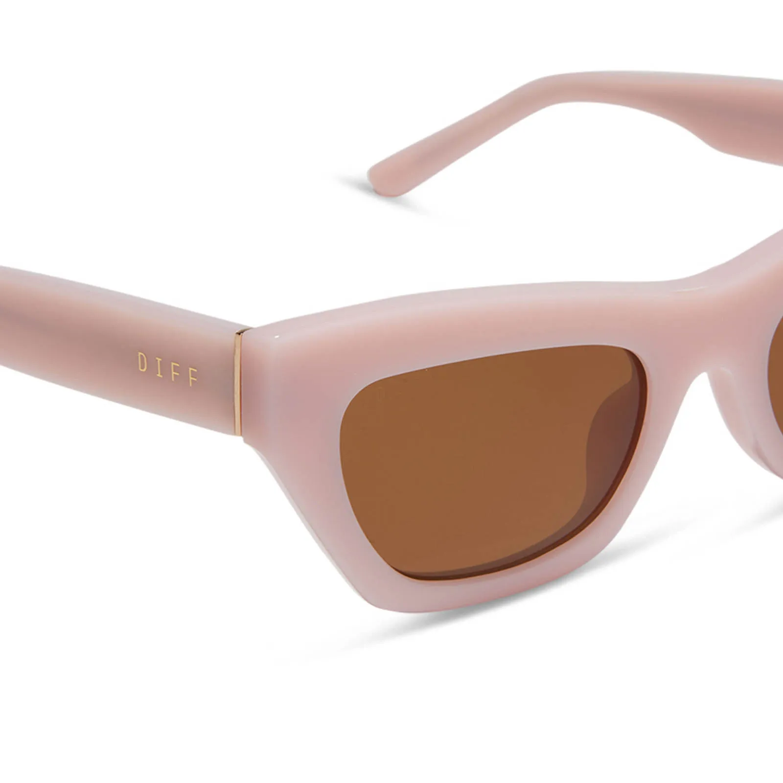 KATARINA - PINK VELVET   BROWN SUNGLASSES