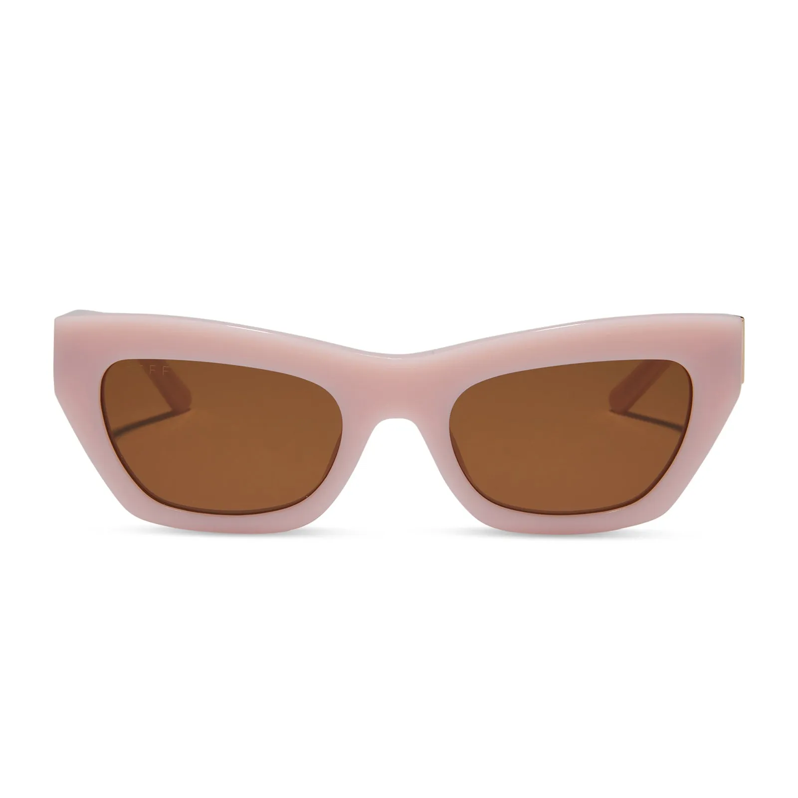 KATARINA - PINK VELVET   BROWN SUNGLASSES