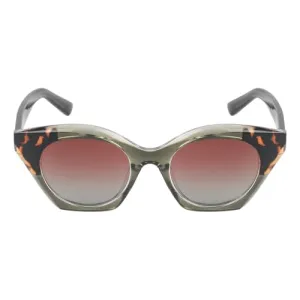 KILLER Women's Sunglass, Cat-Eye Shaped Acetate Frame Polarized Lens Sunglasses Case For Women, Girls, Gradient Lens Sunglasses, Frame Color - Green, Lens - Brown