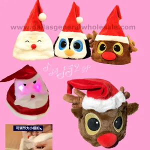 Light Up Dancing Santa Claus Hats Wholesale