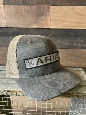 Men's Ariat Shield Long Logo Patch Brown SnapBack