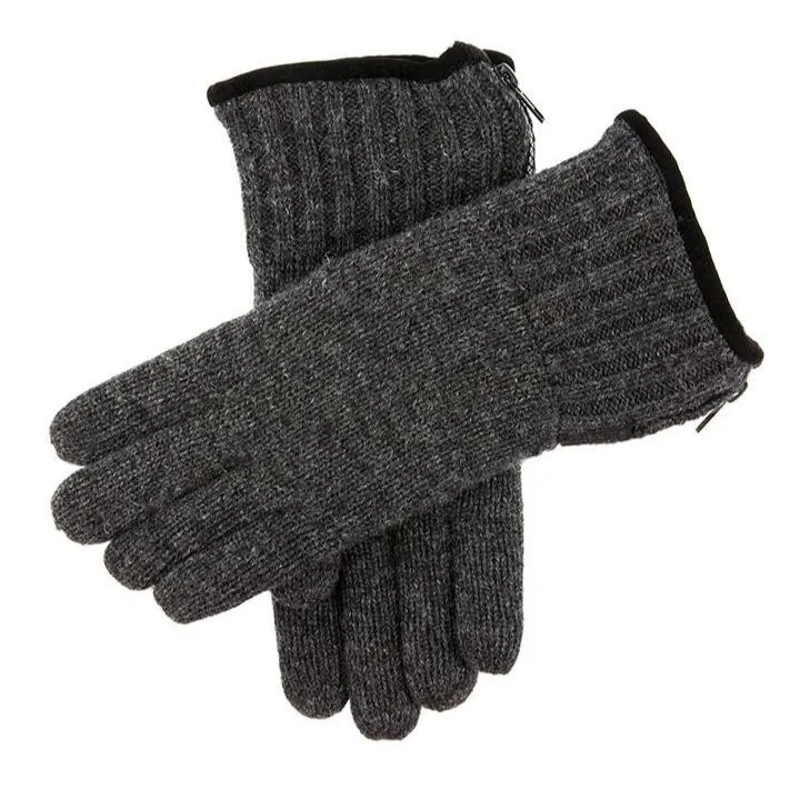 Men's Thinsulate-Lined Knitted Gloves with Zip