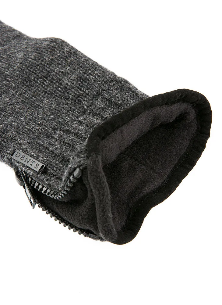 Men's Thinsulate-Lined Knitted Gloves with Zip
