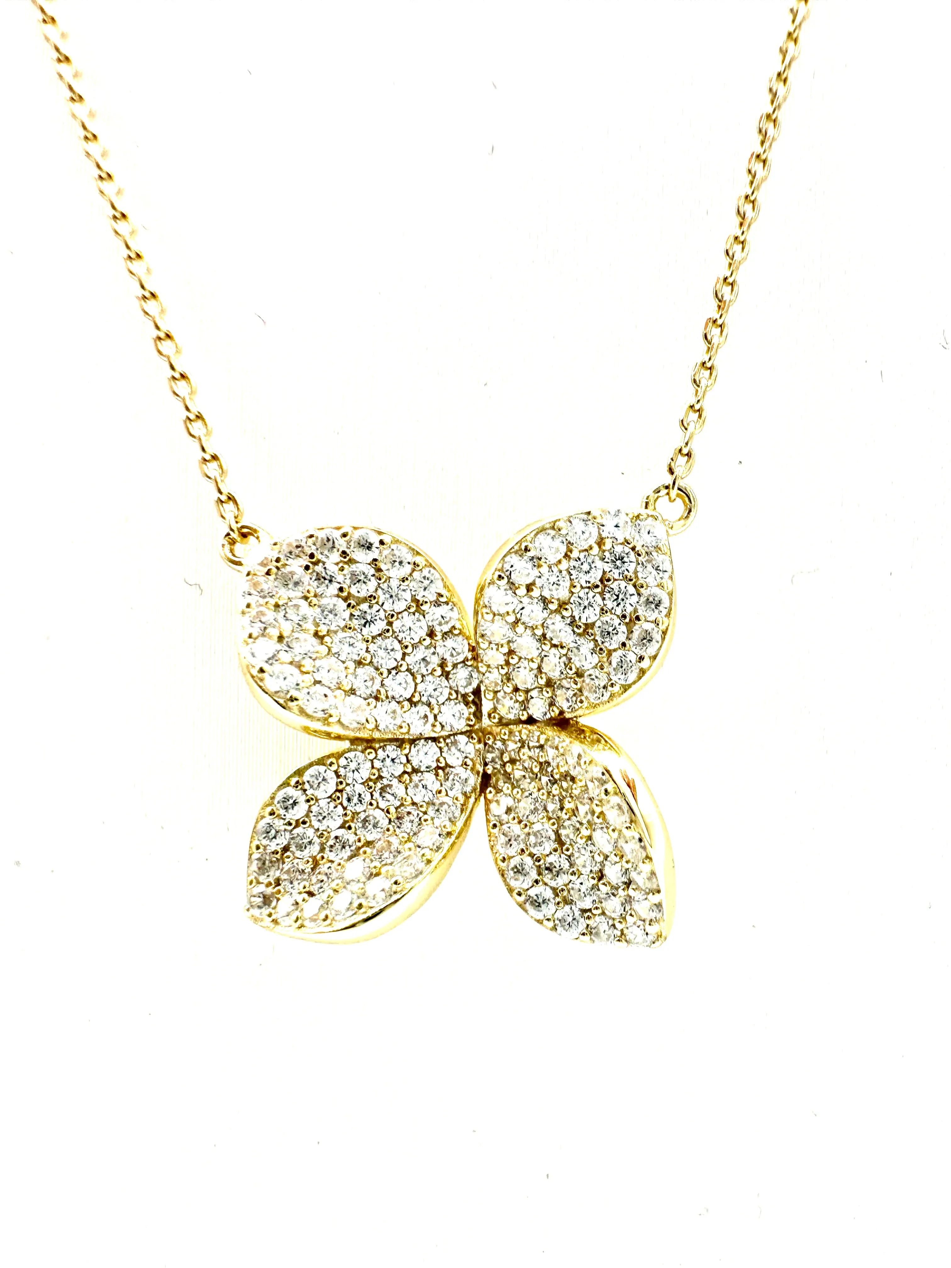 Micro Pave Flower Necklace