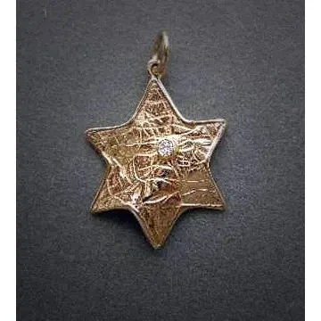 Modern Star Of David With Diamond Pendant
