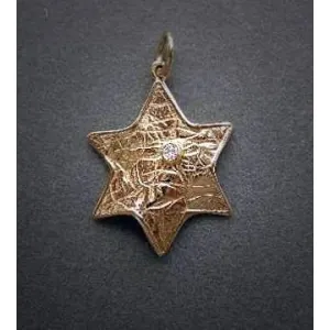 Modern Star Of David With Diamond Pendant