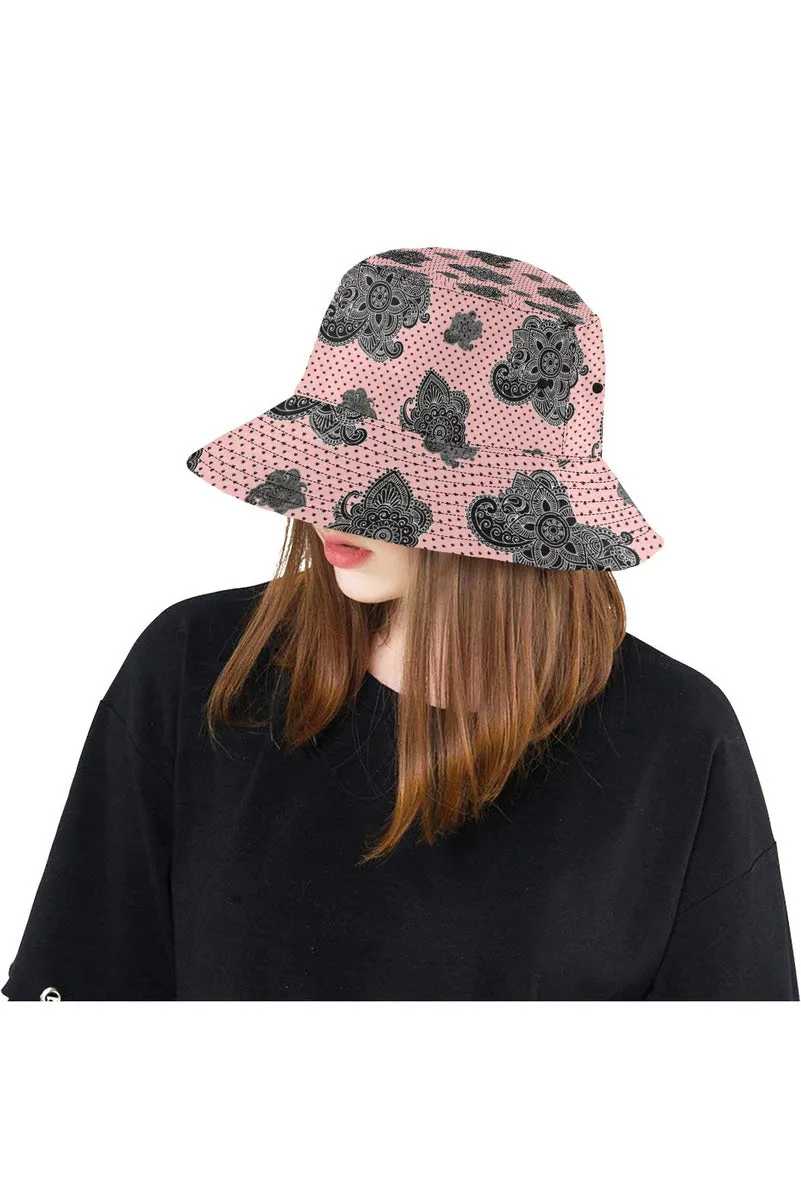Paisley Hearts All Over Print Bucket Hat