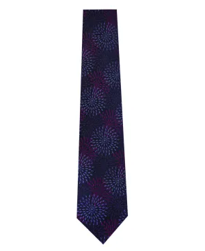 Purple with Lilac Pattern Silk Tie
