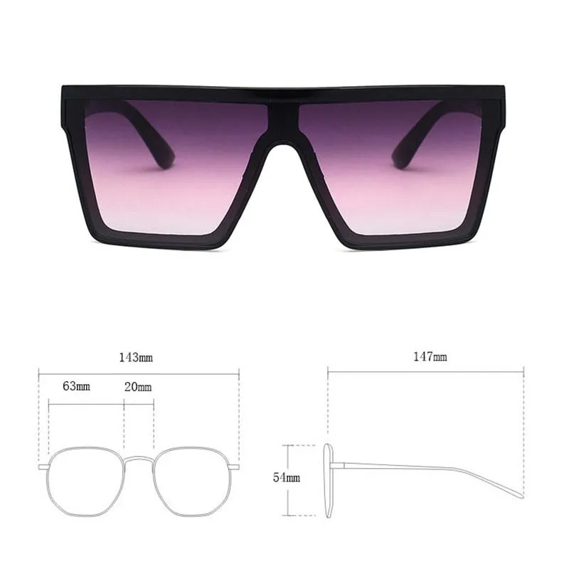 Siamese Oversized Square Sunglasses for Women