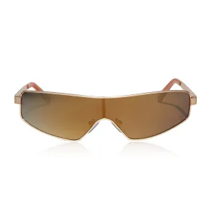 skyami - brushed gold   light brown solid flash polarized sunglasses