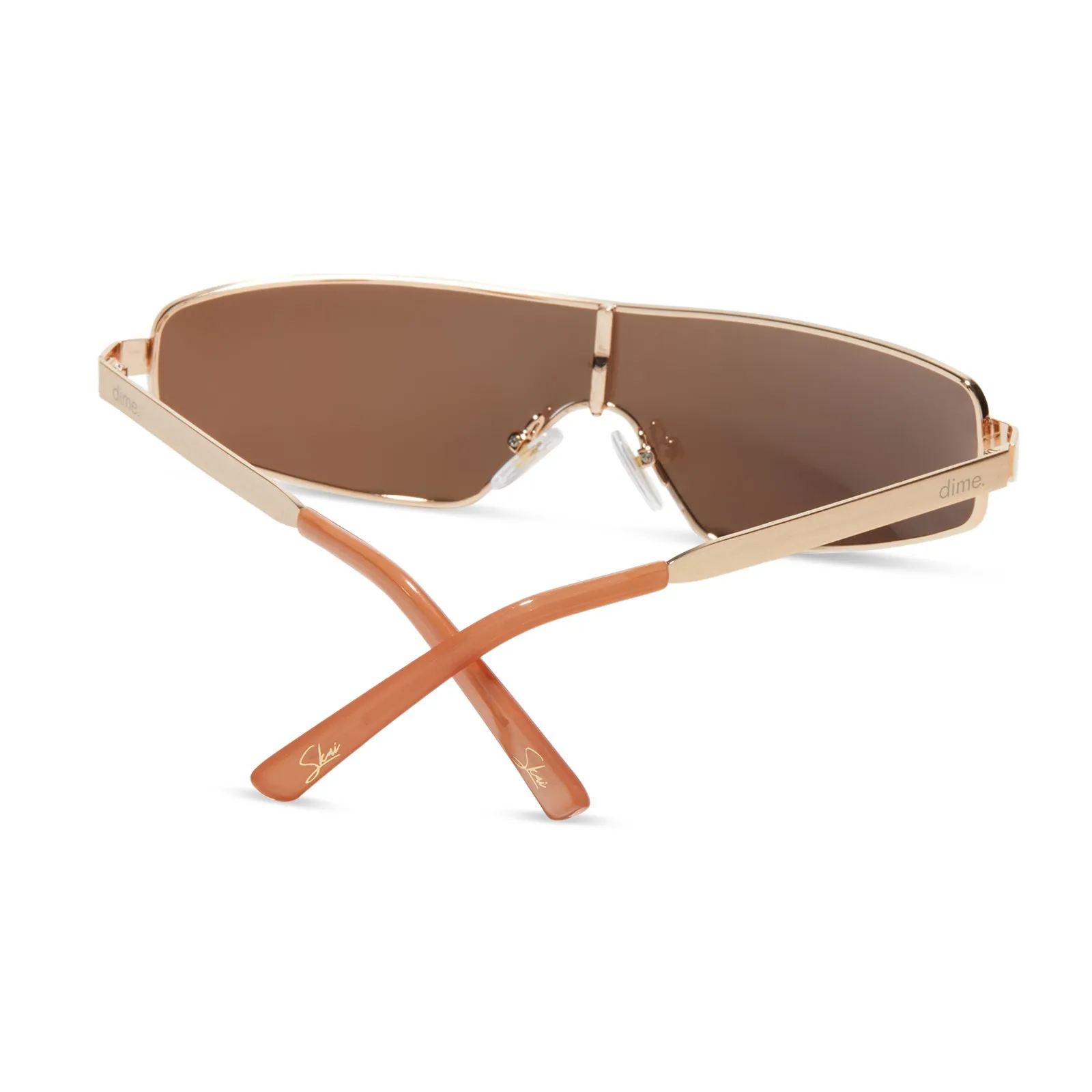 skyami - brushed gold   light brown solid flash polarized sunglasses