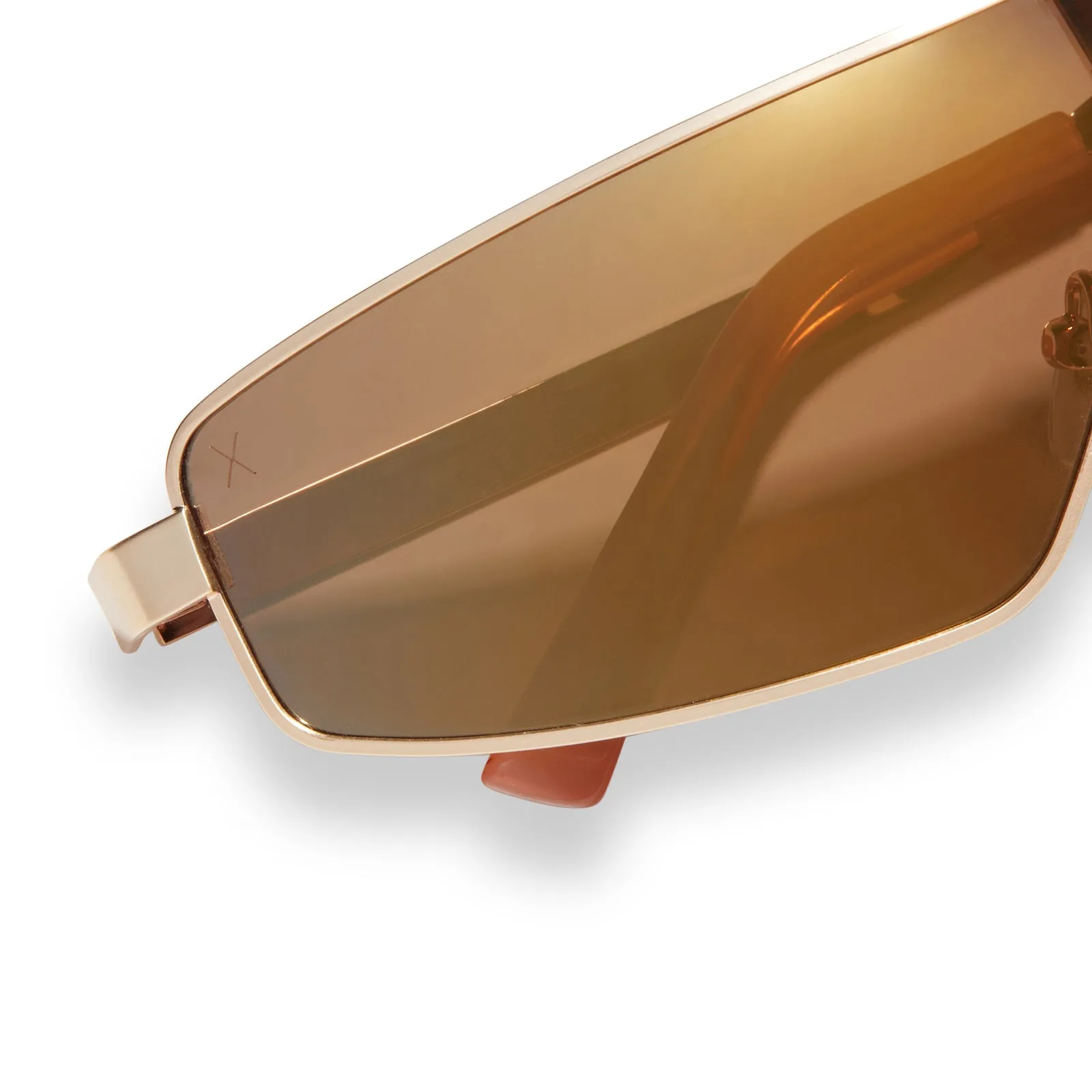 skyami - brushed gold   light brown solid flash polarized sunglasses
