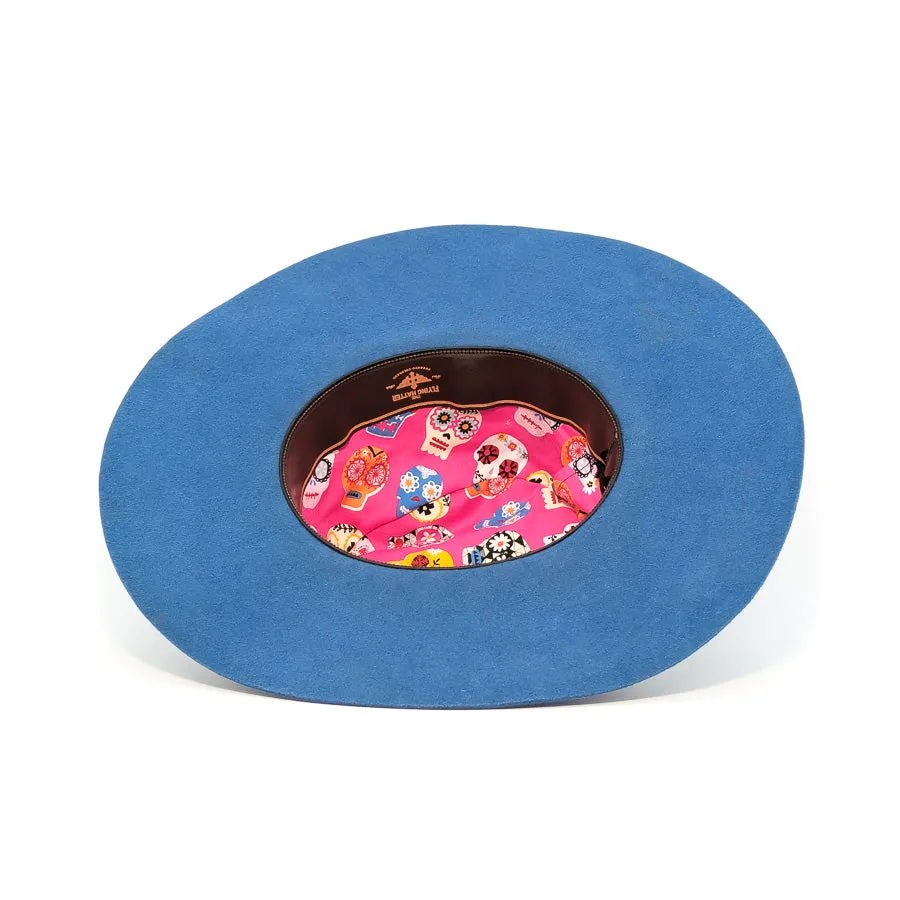 Slate Blue Pinched - Custom Felt Hat
