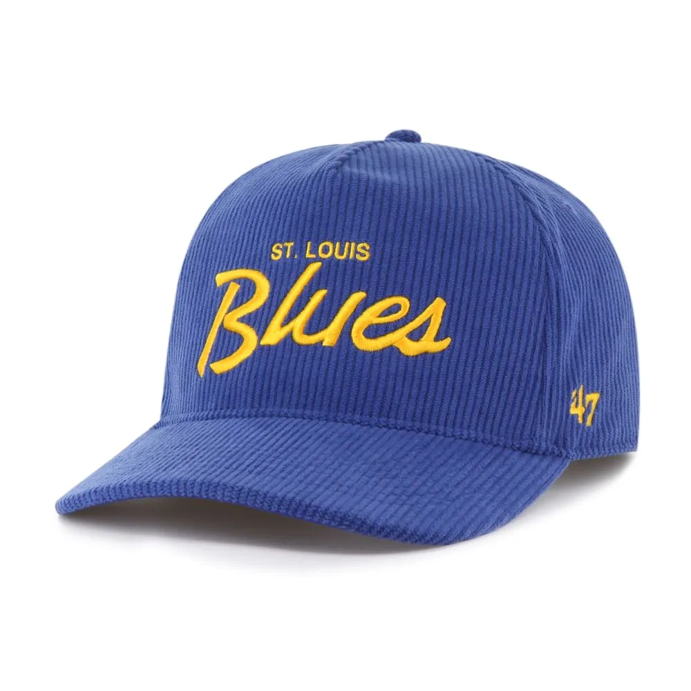 ST. LOUIS BLUES '47 RETRO SCRIPT CROSSTOWN CORD SNAPBACK  - ROYAL BLUE