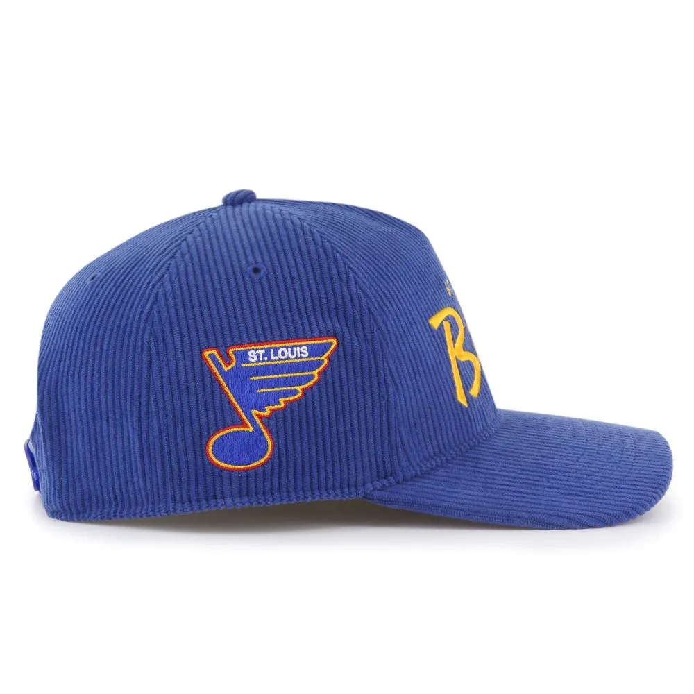 ST. LOUIS BLUES '47 RETRO SCRIPT CROSSTOWN CORD SNAPBACK  - ROYAL BLUE