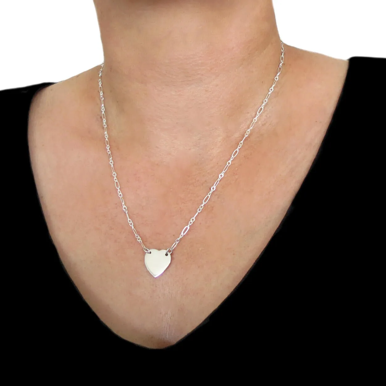 Sterling Silver Love Heart Chain Necklace