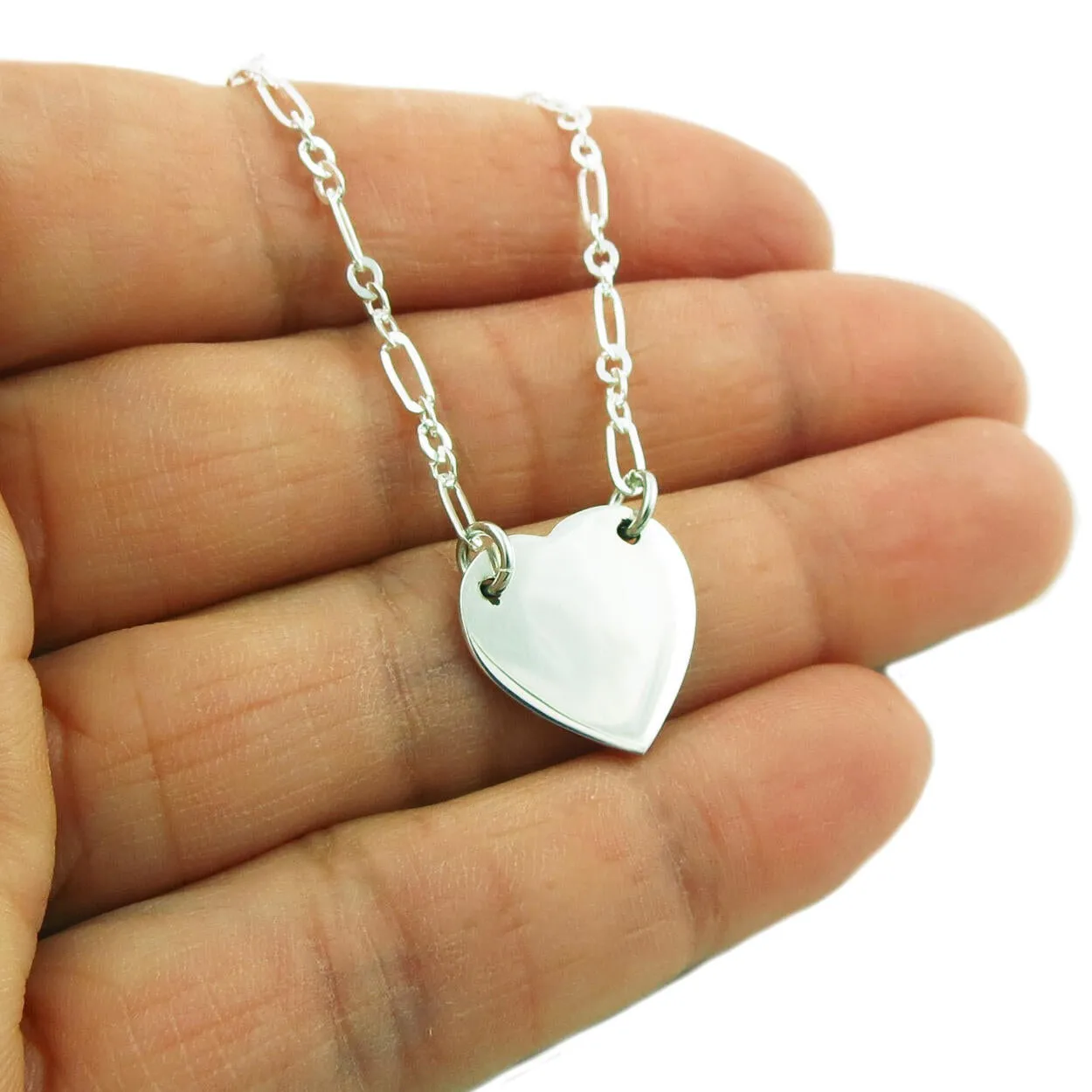 Sterling Silver Love Heart Chain Necklace