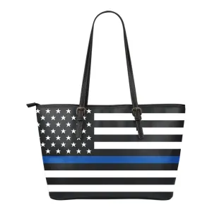 Thin Blue Line Small Leather Tote