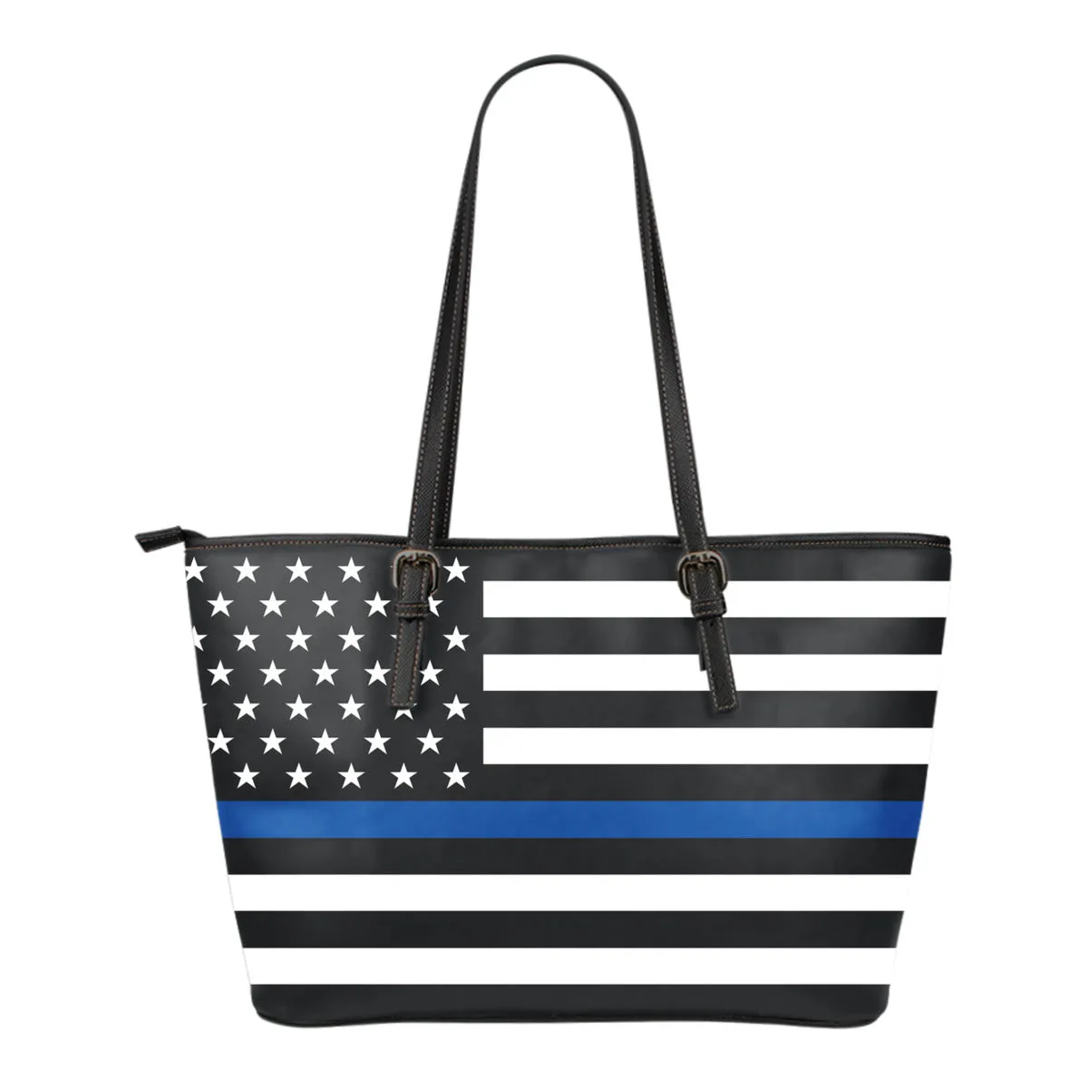 Thin Blue Line Small Leather Tote