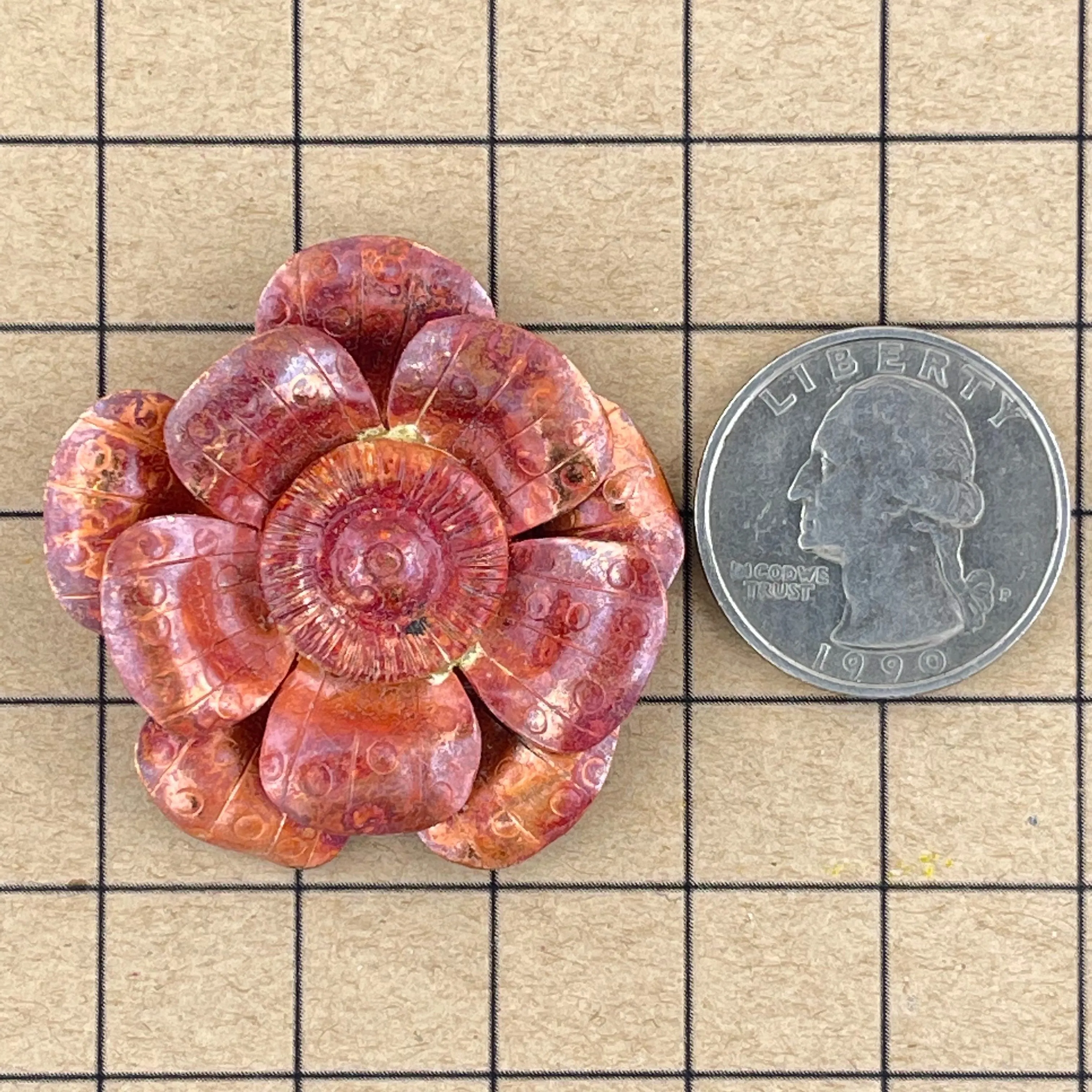 Three-Layered Copper Flower Pendant by Patricia Healey