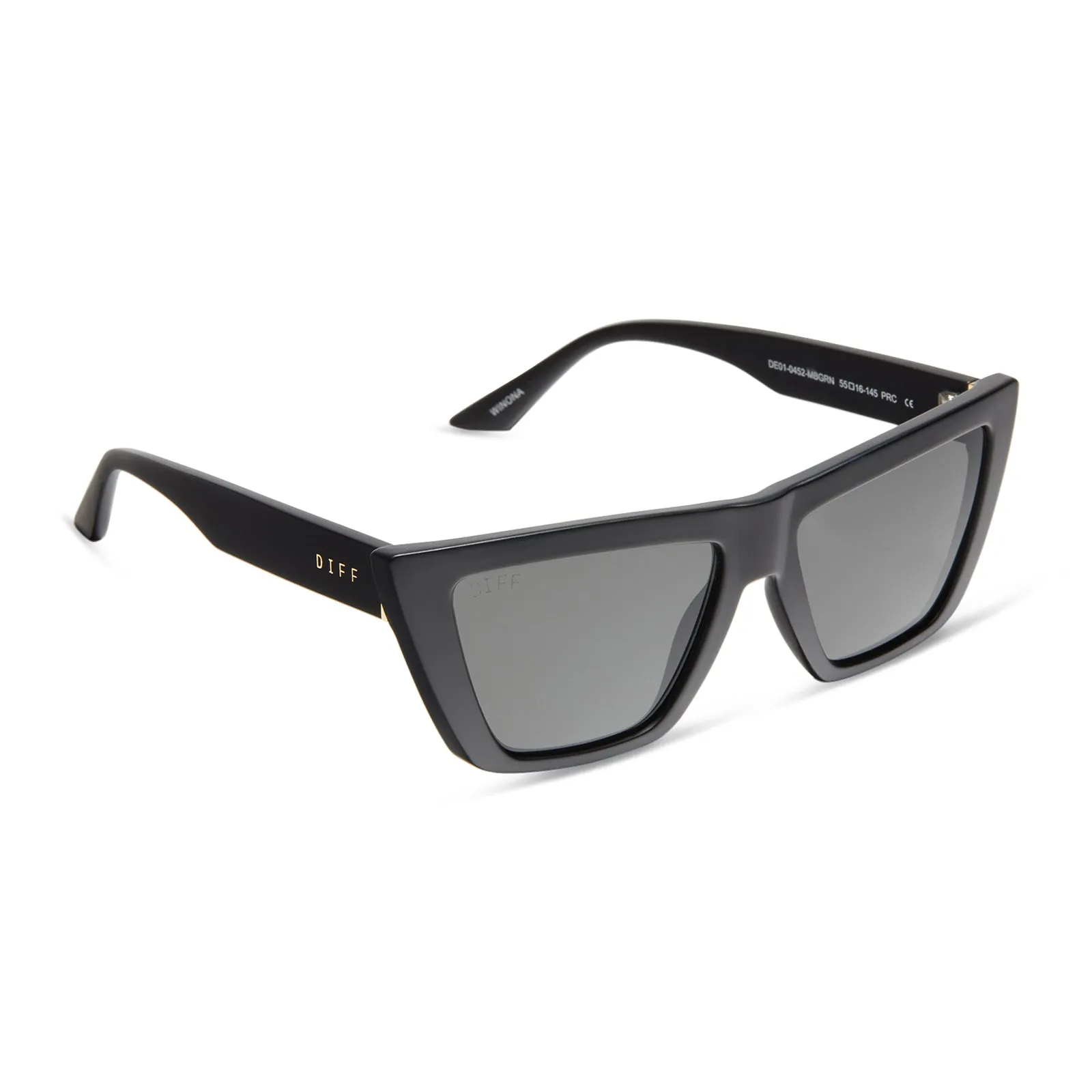 WINONA - MATTE BLACK   GREY SUNGLASSES