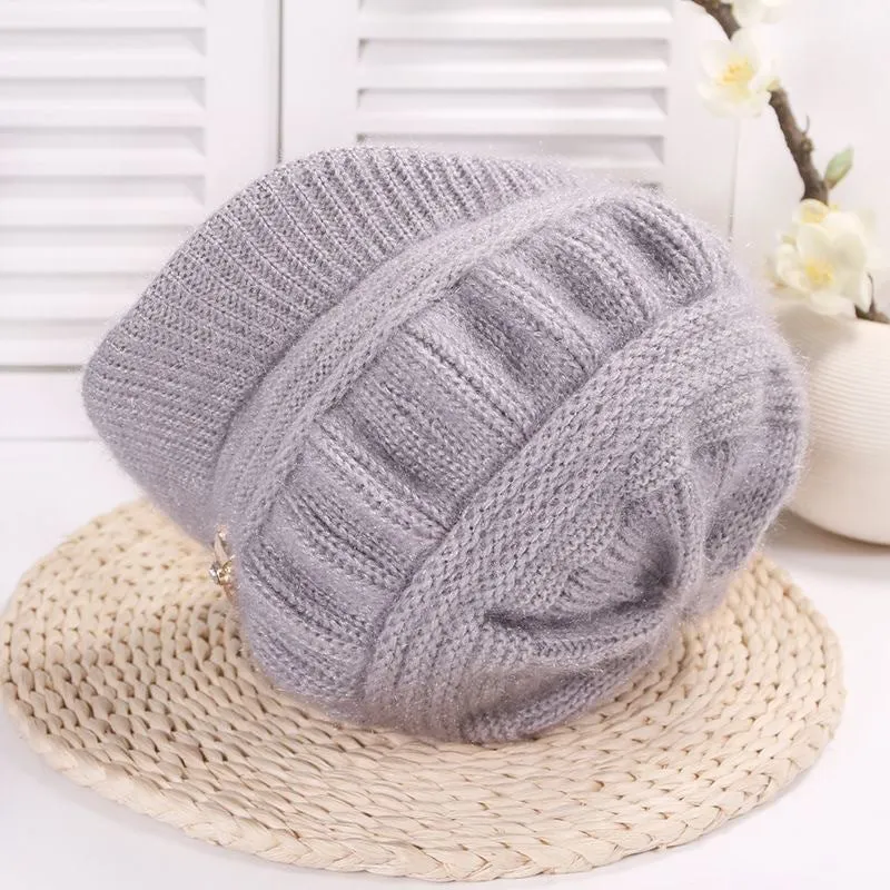 Wool Women's Fashion Hat Plush Knitted Wind Shield Ear Guard