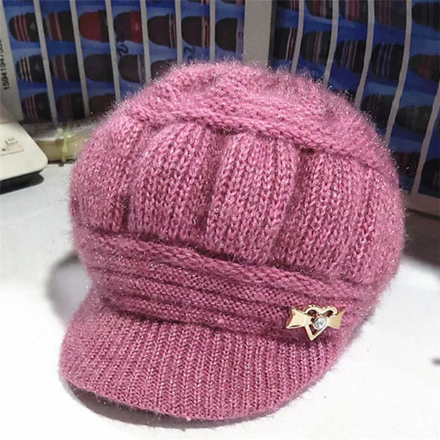 Wool Women's Fashion Hat Plush Knitted Wind Shield Ear Guard