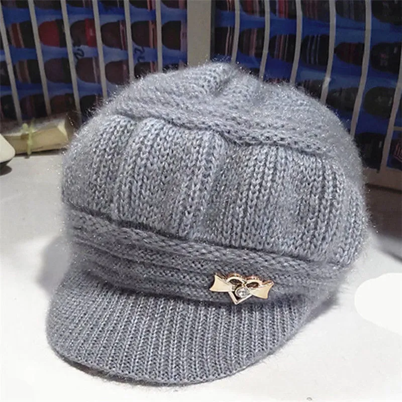 Wool Women's Fashion Hat Plush Knitted Wind Shield Ear Guard